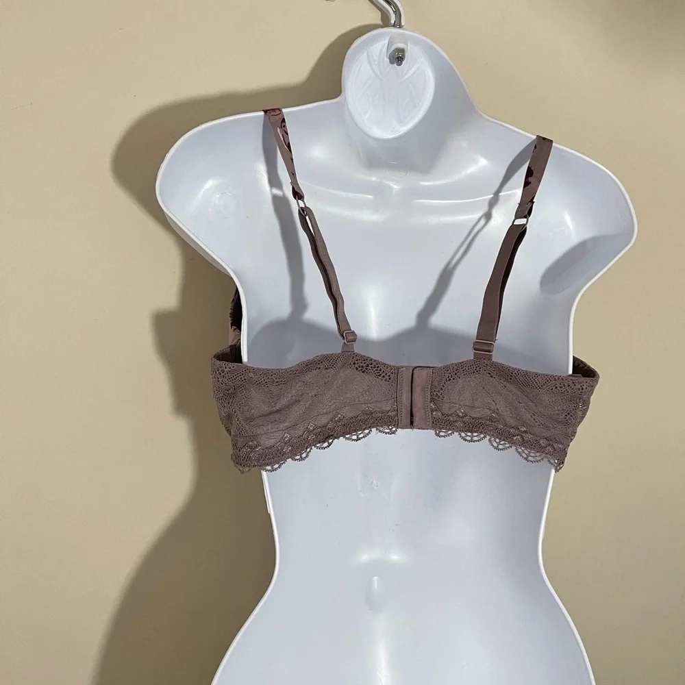 Gillian O Malley sz 38D floral bra in burgundy and gray